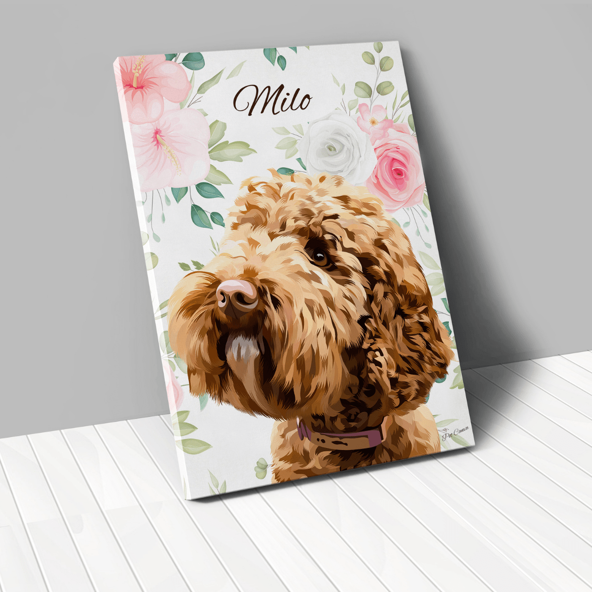 ポップペイント 柄 オーダーメイド ペット似顔絵 - PET CANVA